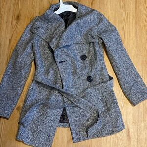 Black/white Pea Coat